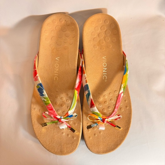 VIONIC Sz 10 Rest Bella II Floral Slip On Slides Flip Flops Orthotic Footbed - Picture 3 of 9